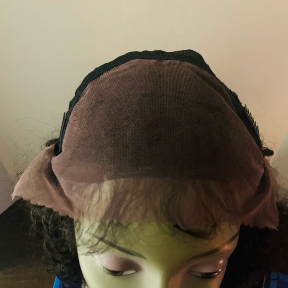 100 Human Hair Black Curly Lace Front Wig - Picture 7 of 13